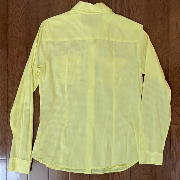 Loft Button Down Mini Check Shirt ๐ Yellow & White - Picture 6 of 8